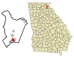 Habersham County Georgia Incorporated and Unincorporated areas Cornelia Highlighted